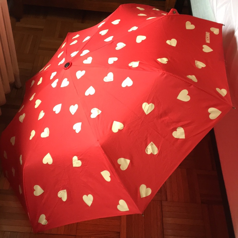 Moschino red heart umbrella